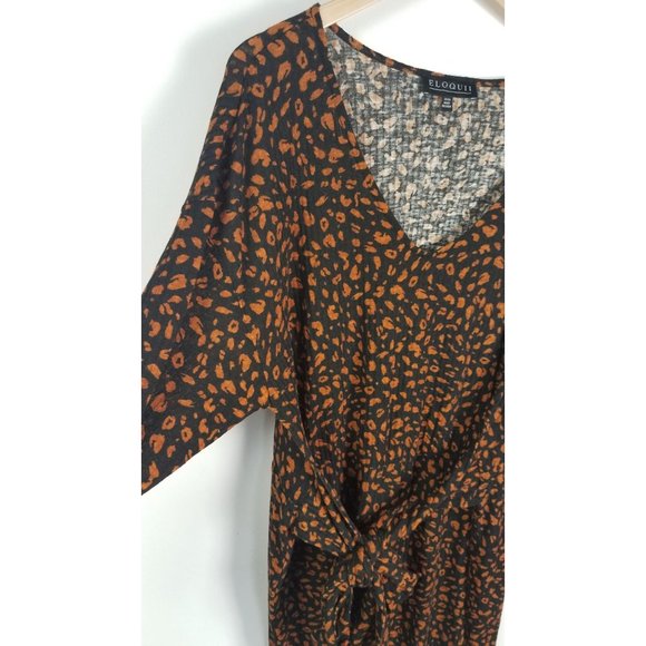 Eloquii Women's Sz. 22/24 Animal Print Lightweight Long Sleeve Mid Length Dress - Picture 3 of 8